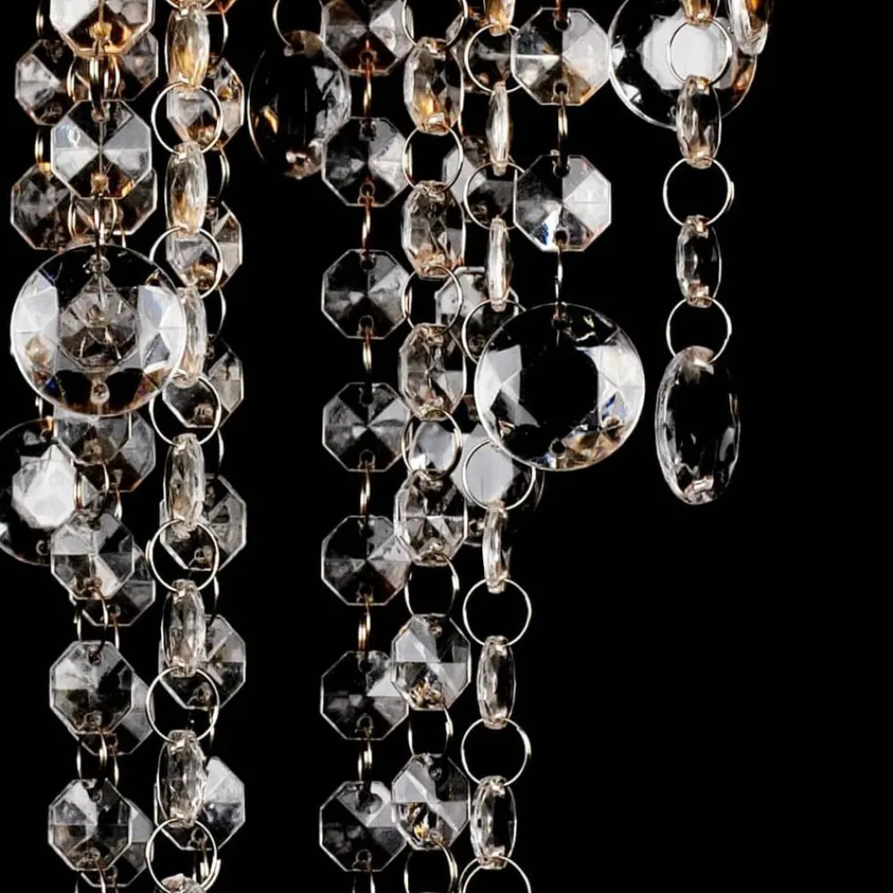 vidaXL Lámpara blanca colgante de metal con adornos de cristal Sale