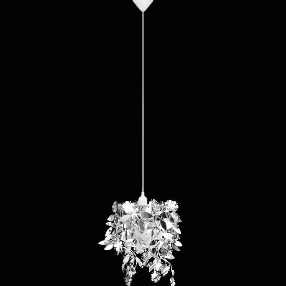 vidaXL Iluminación-Lámpara colgante con lentejuelas ovaladas plateadas 21,5 x 30 cm