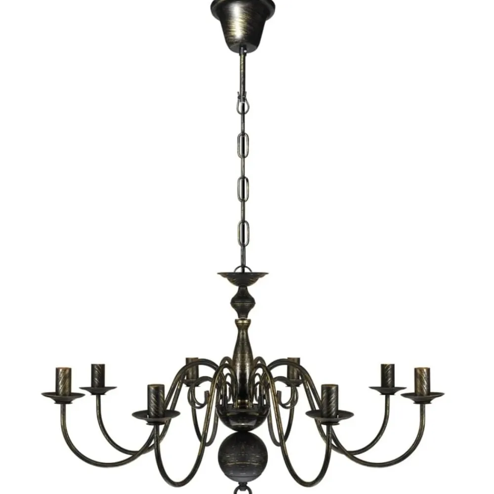 vidaXL Iluminación-Lámpara de araña antique metal 8 bombillas E14