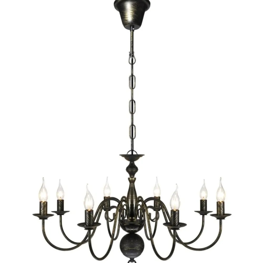 vidaXL Iluminación-Lámpara de araña antique metal 8 bombillas E14
