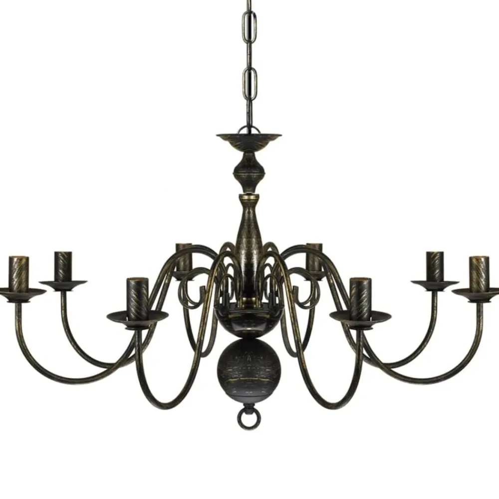 vidaXL Iluminación-Lámpara de araña antique metal 8 bombillas E14