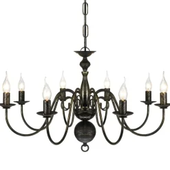 vidaXL Iluminación-Lámpara de araña antique metal 8 bombillas E14