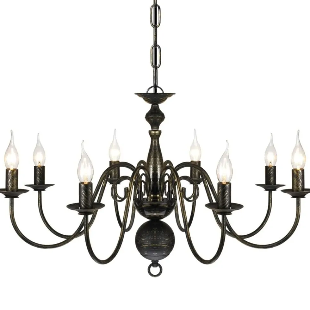 vidaXL Iluminación-Lámpara de araña antique metal 8 bombillas E14