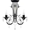 vidaXL Iluminación-Lámpara de araña, candelabro negro estilo Art Nouveau, 3 x E14