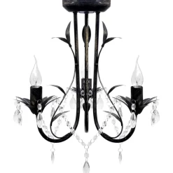 vidaXL Iluminación-Lámpara de araña, candelabro negro estilo Art Nouveau, 3 x E14