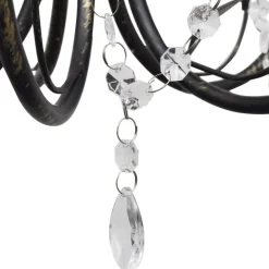 vidaXL Iluminación-Lámpara de araña, candelabro negro estilo Art Nouveau, 3 x E14