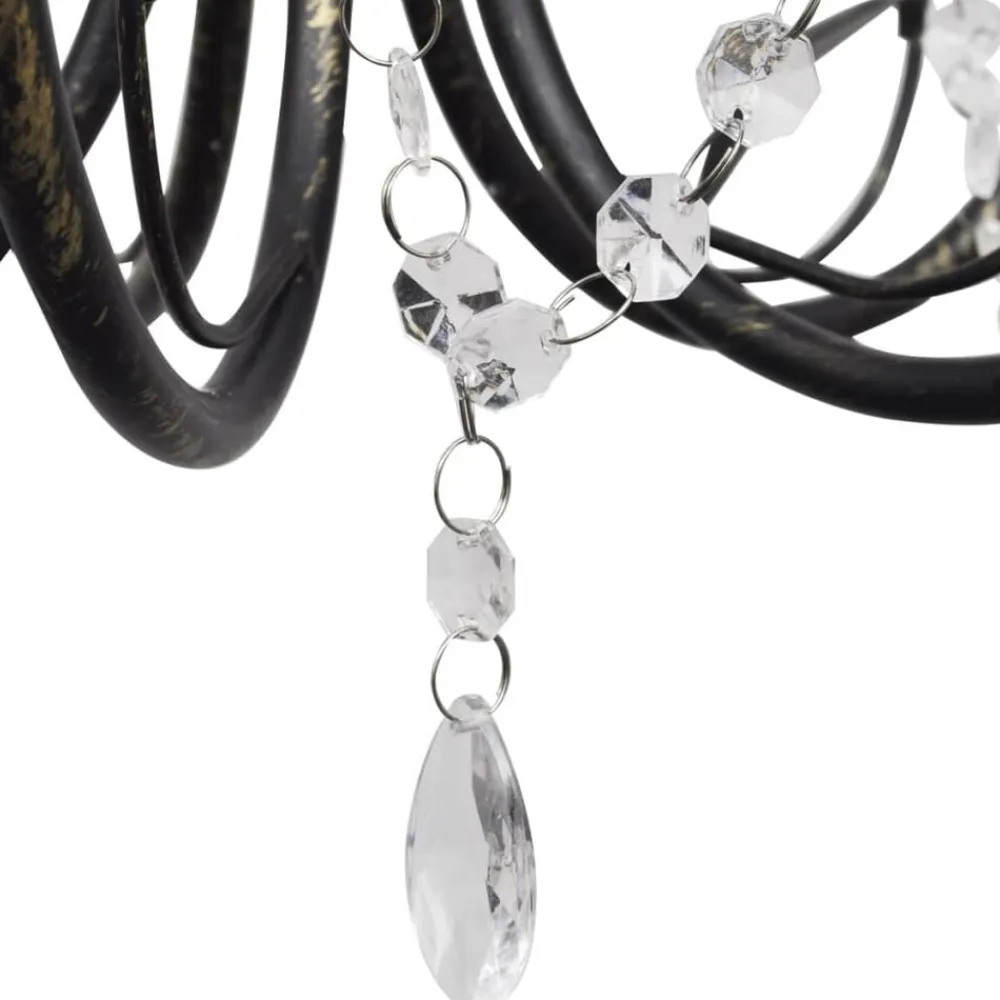 vidaXL Iluminación-Lámpara de araña, candelabro negro estilo Art Nouveau, 3 x E14