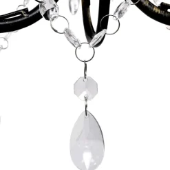 vidaXL Iluminación-Lámpara de araña, candelabro negro estilo Art Nouveau, 3 x E14