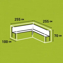 Madison Accesorios Para Muebles De Jardín-Funda para juego de muebles de jardín gris 255x255x70 cm