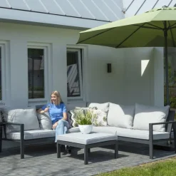 Madison Accesorios Para Muebles De Jardín-Funda para juego de muebles de jardín gris 255x255x70 cm