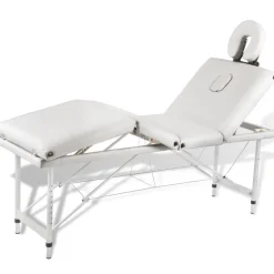 vidaXL Salud Y Belleza-Mesa camilla de masaje de aluminio plegable de 4 cuerpos