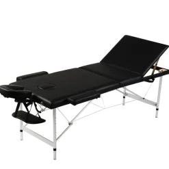 vidaXL Salud Y Belleza-Mesa camilla de masaje de aluminio plegable de tres cuerpos s