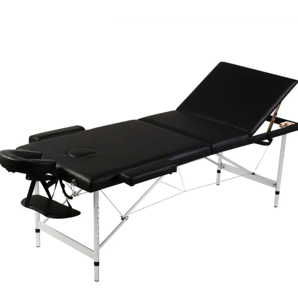 vidaXL Salud Y Belleza-Mesa camilla de masaje de aluminio plegable de tres cuerpos s