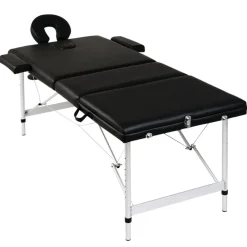 vidaXL Salud Y Belleza-Mesa camilla de masaje de aluminio plegable de tres cuerpos s