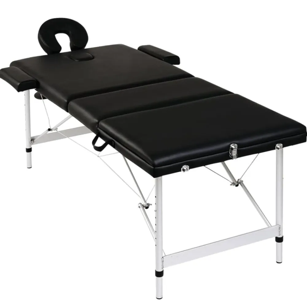 vidaXL Salud Y Belleza-Mesa camilla de masaje de aluminio plegable de tres cuerpos s