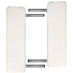 vidaXL Salud Y Belleza-Mesa camilla de masaje plegable de 3 cuerpos, aluminio blanco