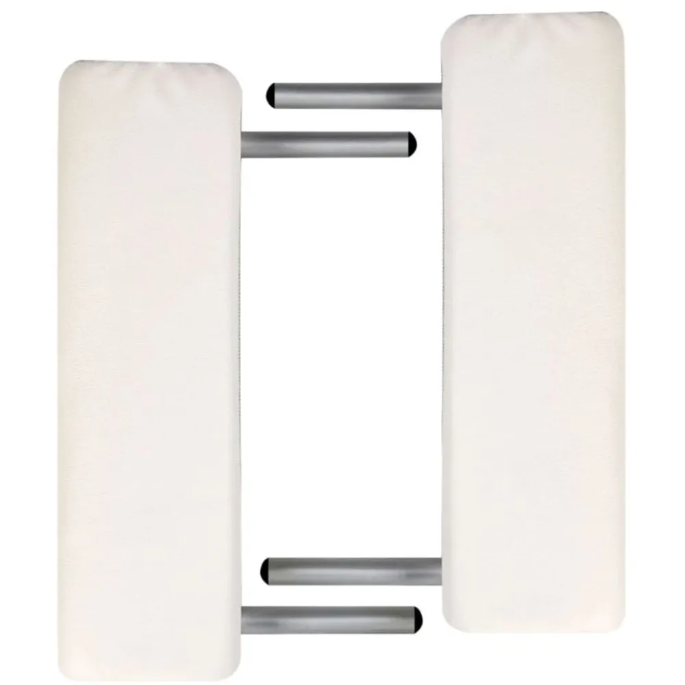 vidaXL Salud Y Belleza-Mesa camilla de masaje plegable de 3 cuerpos, aluminio blanco