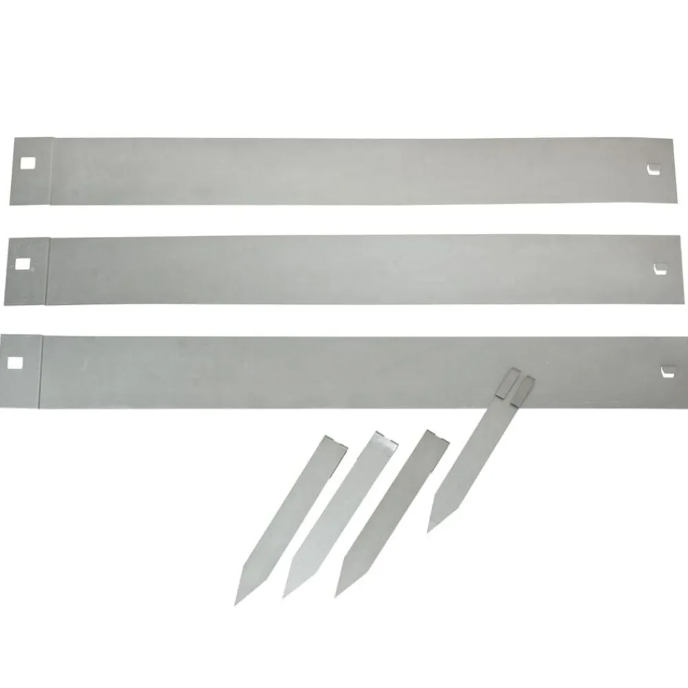 Nature Borduras de jardín 3 uds acero 91,4x10,2 cm Gris Discount