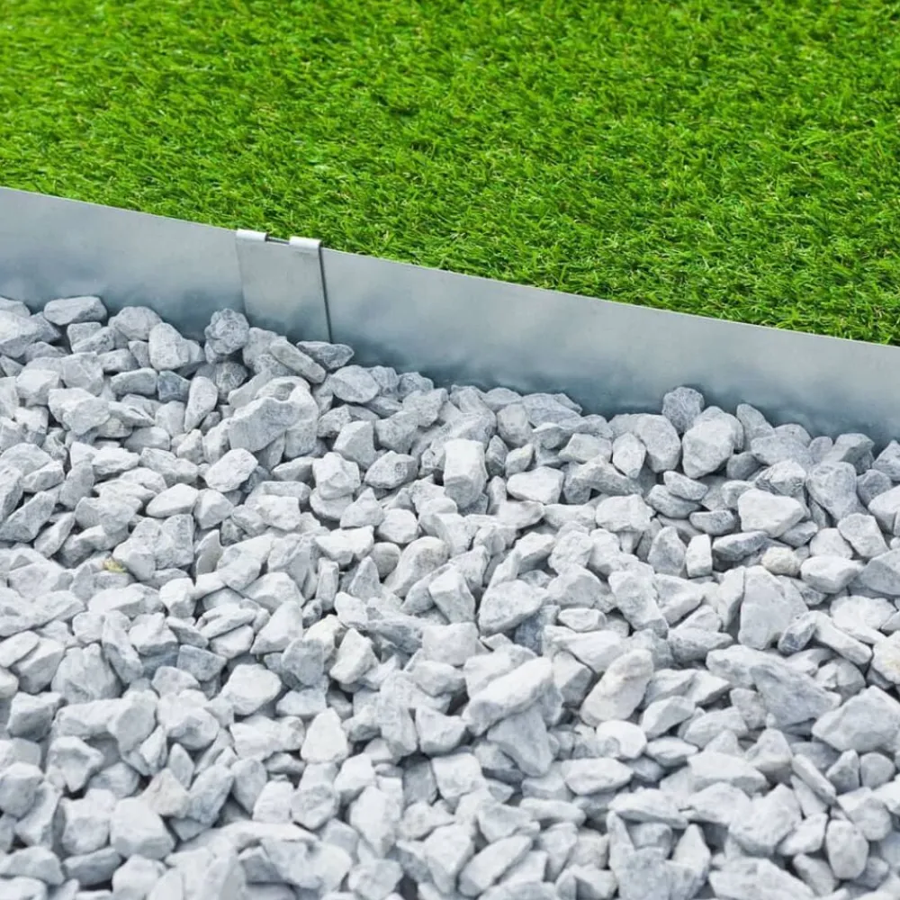 Nature Borduras de jardín 3 uds acero 91,4x10,2 cm Gris Discount