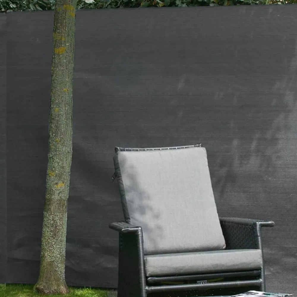 Nature Vallas De Jardín-Malla de ocultación de jardín PE gris 1,5x5 m