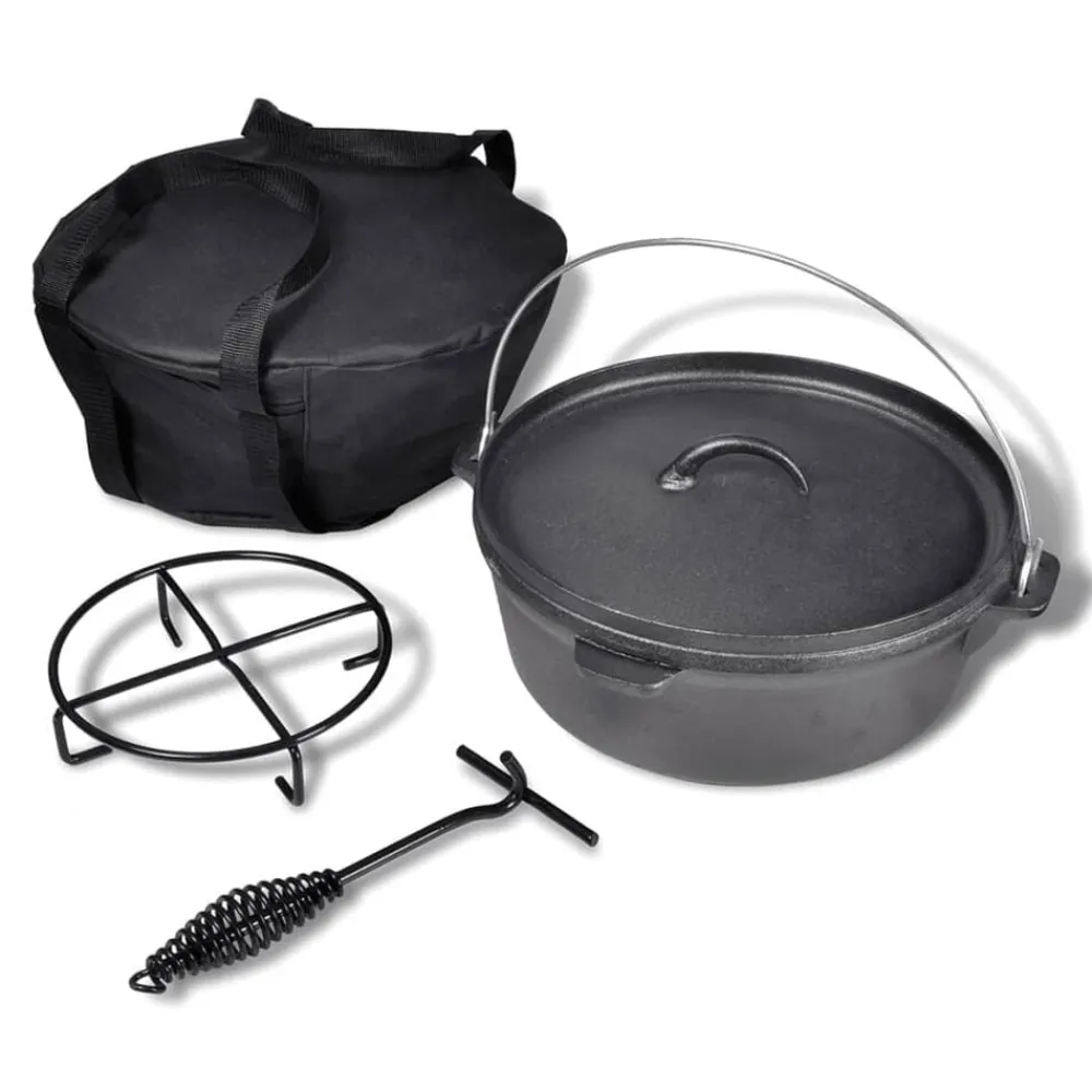 vidaXL Cocina Y Comedor-Olla holandés incluye accesorios, 5,6 L