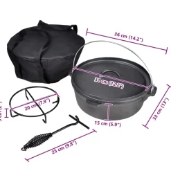 vidaXL Cocina Y Comedor-Olla holandés incluye accesorios, 5,6 L