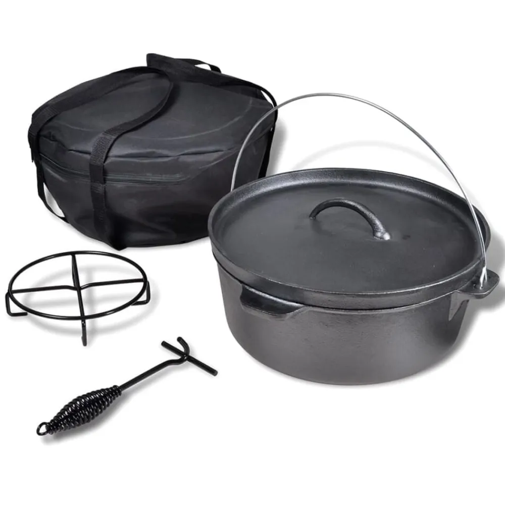 vidaXL Cocina Y Comedor-Olla holandés incluye accesorios, 11,3 L