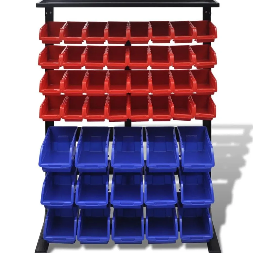 vidaXL Accesorios De Bricolaje-Organizador de herramientas para taller, Azul/ Rojo