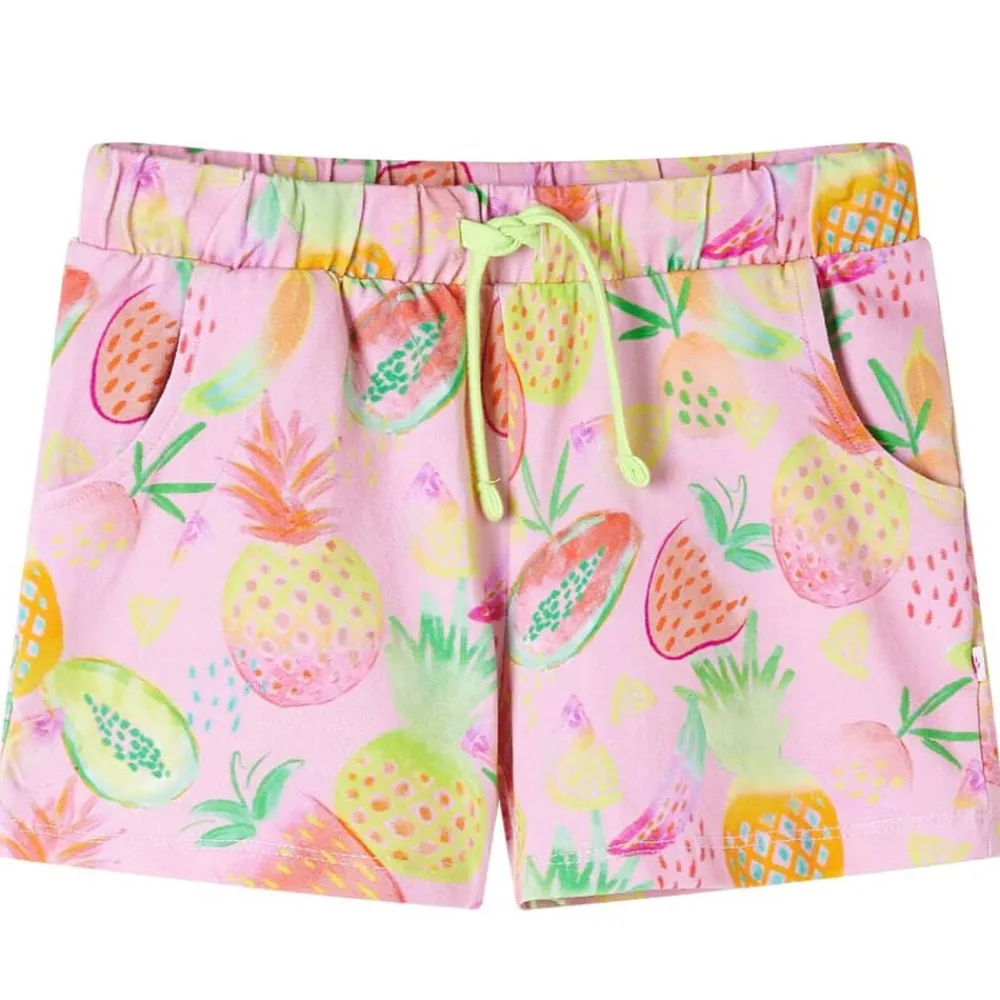 vidaXL Ropa Y Accesorios-Pantalón corto infantil con cordón rosa suave 104