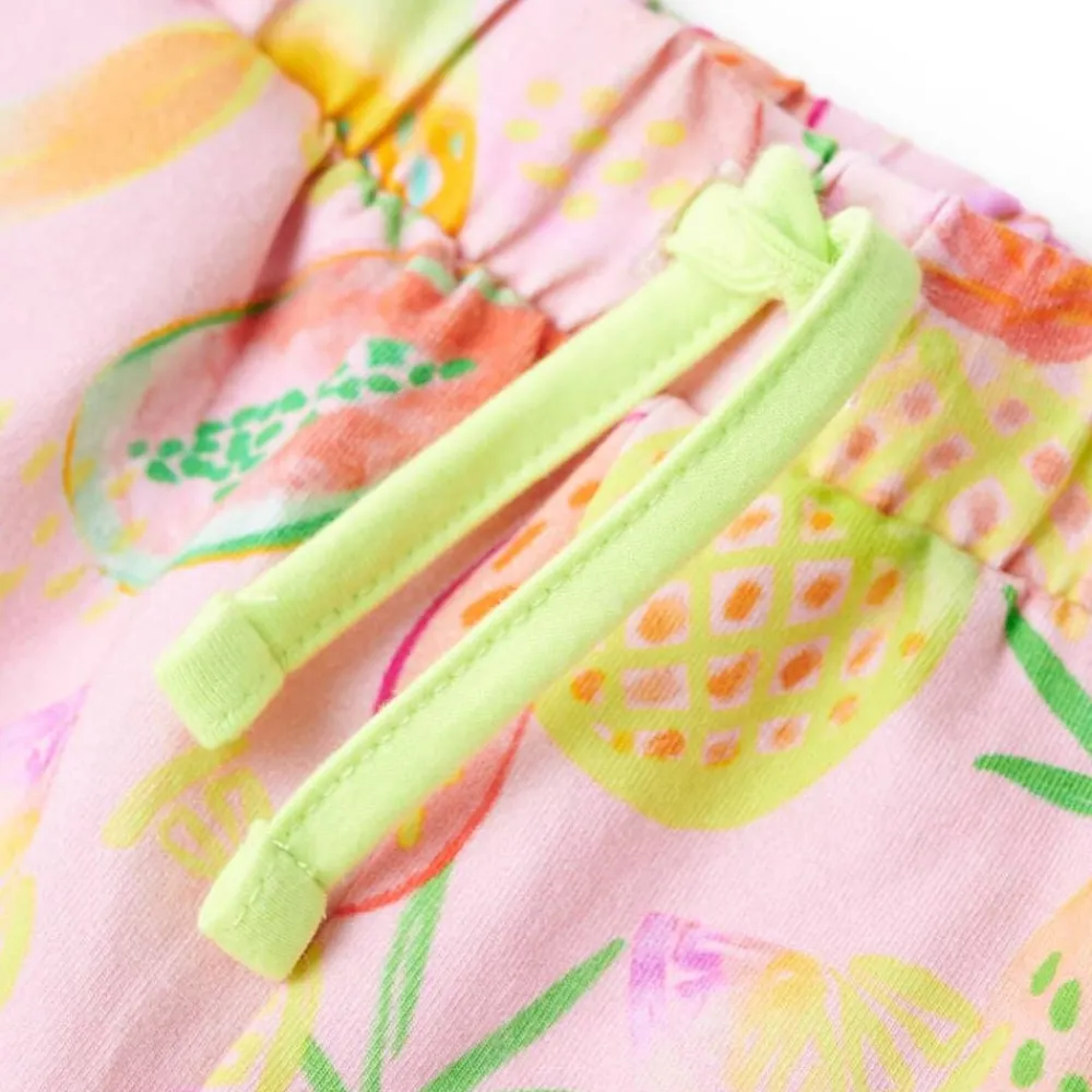 vidaXL Ropa Y Accesorios-Pantalón corto infantil con cordón rosa suave 104