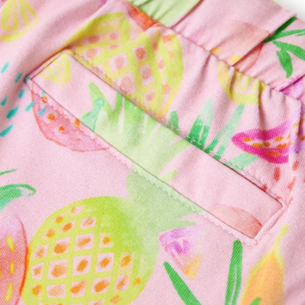 vidaXL Ropa Y Accesorios-Pantalón corto infantil con cordón rosa suave 104