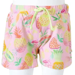 vidaXL Ropa Y Accesorios-Pantalón corto infantil con cordón rosa suave 104
