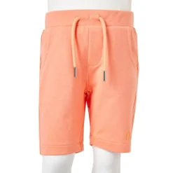vidaXL Ropa Y Accesorios-Pantalón corto infantil con cordón naranja neón 128