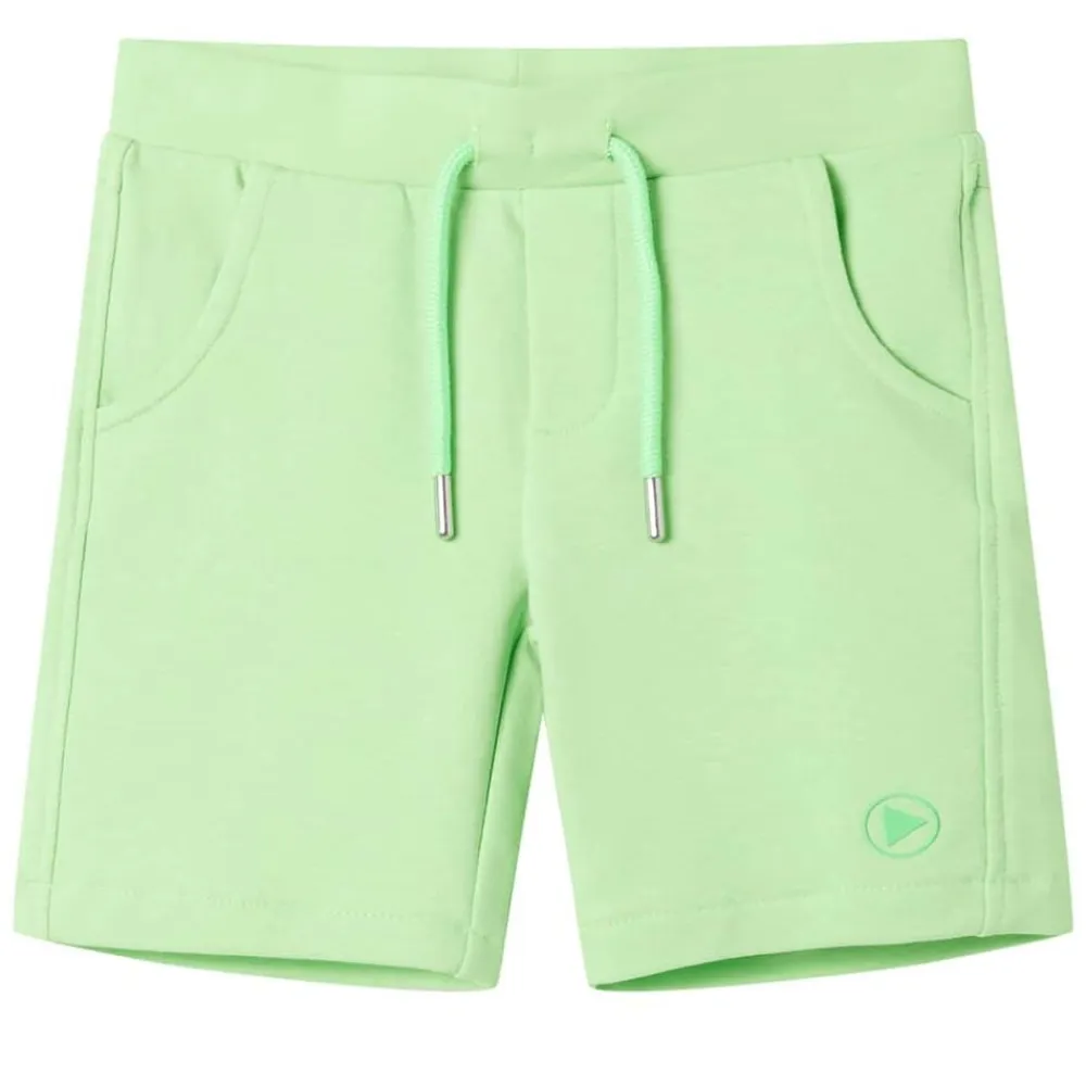 vidaXL Pantalón corto infantil verde flúor 128 New