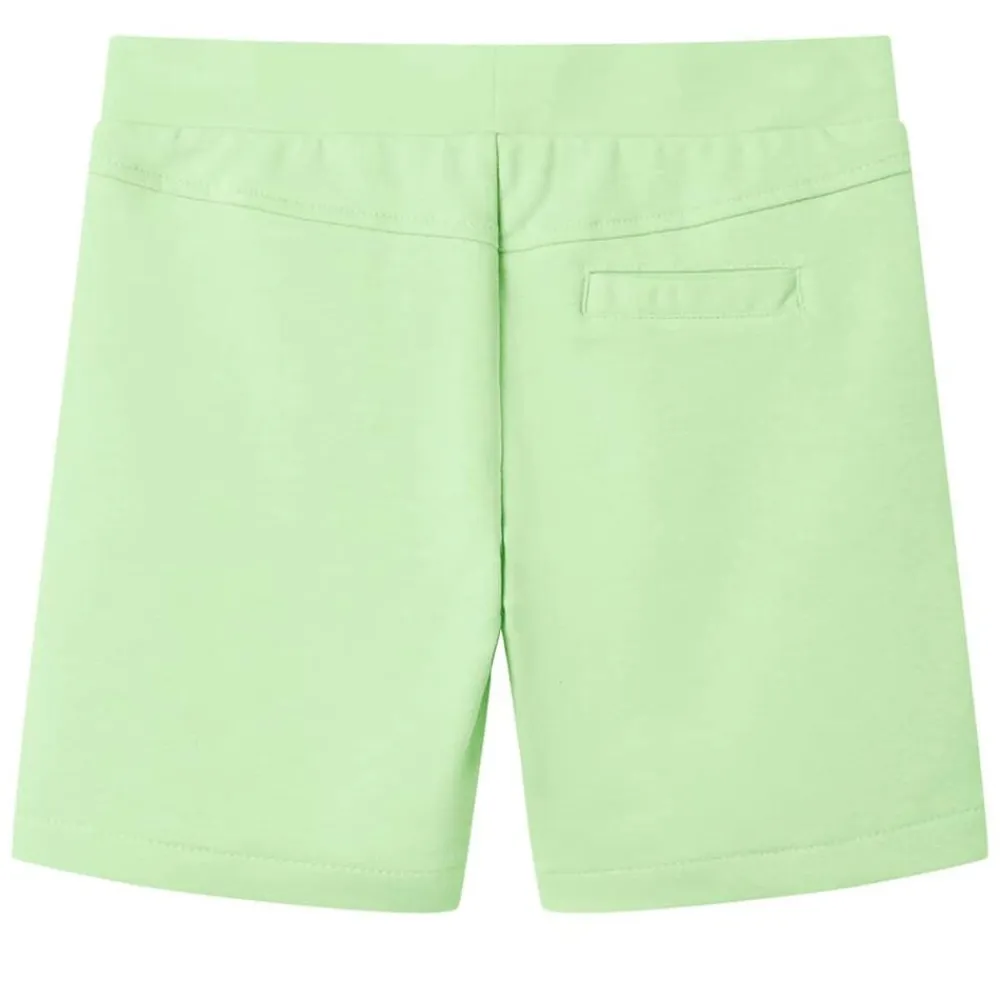 vidaXL Pantalón corto infantil verde flúor 128 New