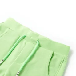 vidaXL Pantalón corto infantil verde flúor 128 New
