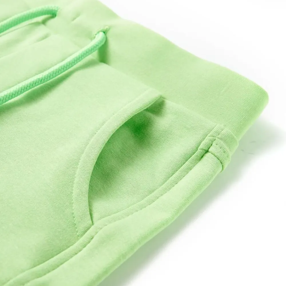 vidaXL Pantalón corto infantil verde flúor 128 New