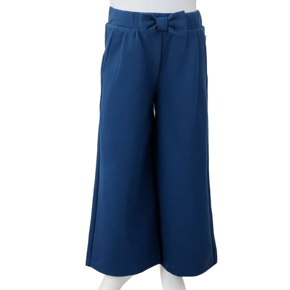 vidaXL Ropa Y Accesorios-Pantalón infantil con perneras anchas azul marino 104