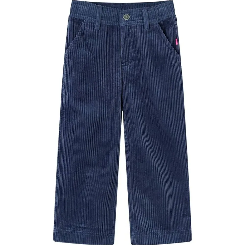 vidaXL Ropa Y Accesorios-Pantalón infantil pana azul marino 92