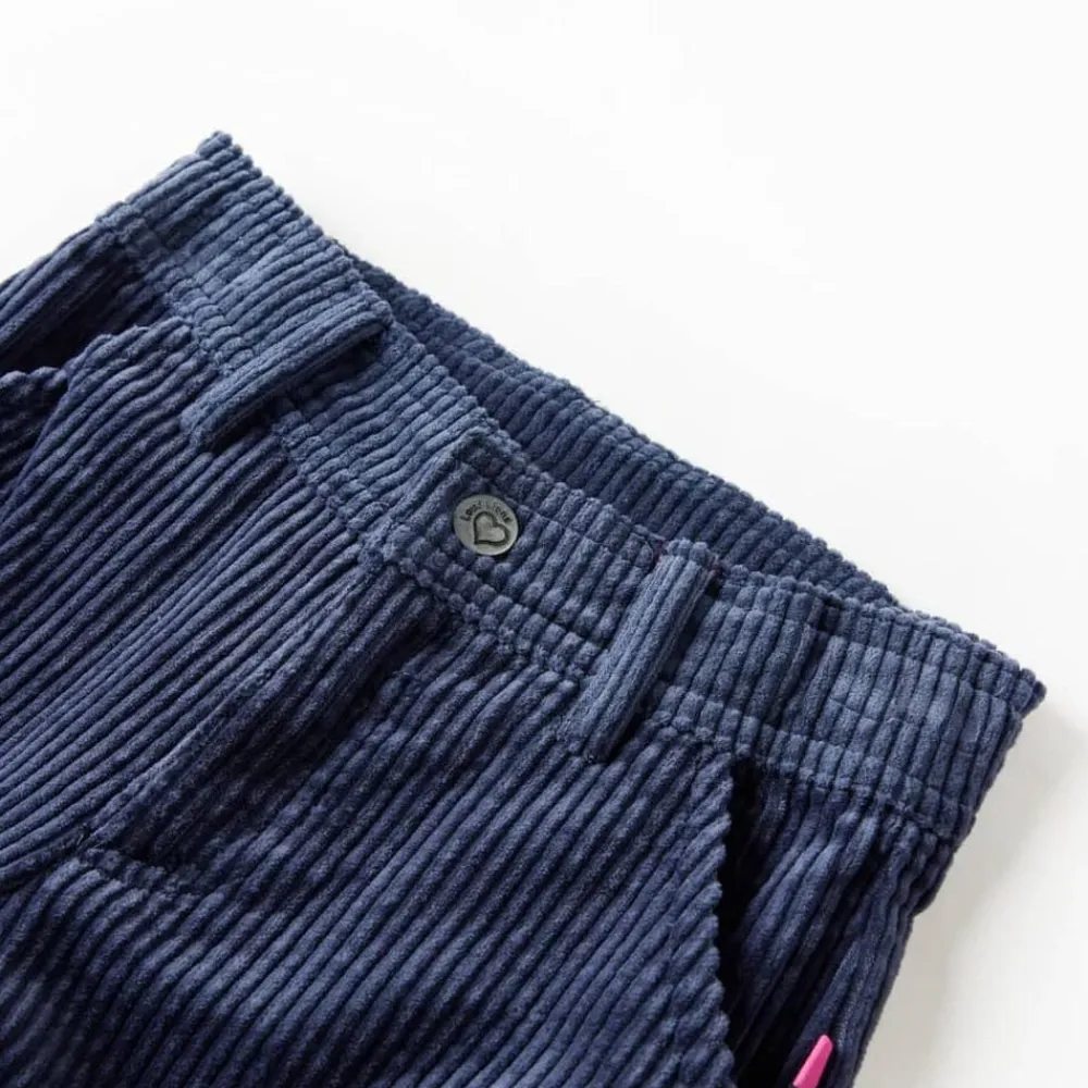 vidaXL Ropa Y Accesorios-Pantalón infantil pana azul marino 92