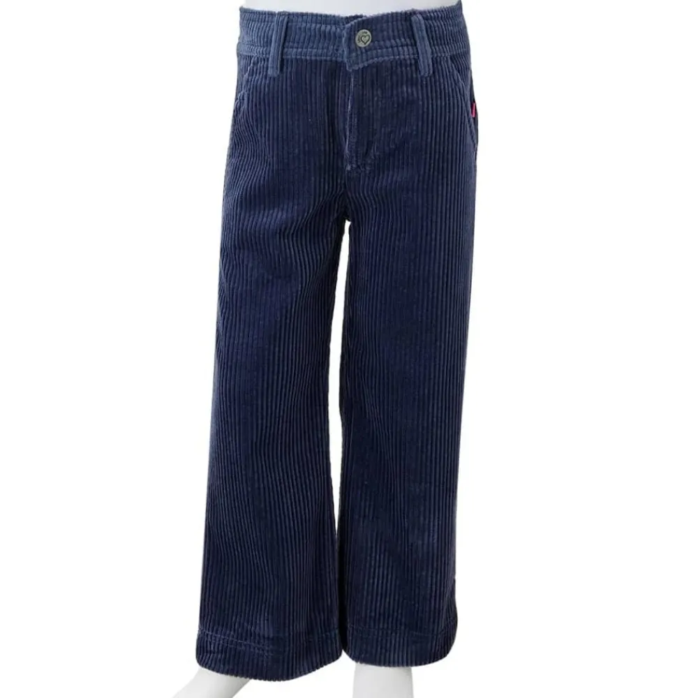 vidaXL Ropa Y Accesorios-Pantalón infantil pana azul marino 92