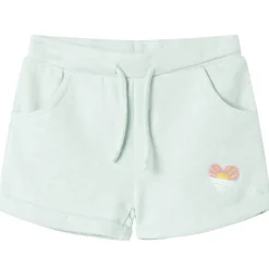 vidaXL Pantalones cortos infantiles con cordón verde claro mixto 116 Menta