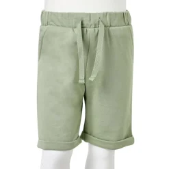 vidaXL Pantalones cortos infantiles con cordón caqui claro 92 New