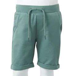 vidaXL Ropa Y Accesorios-Pantalones cortos infantiles con cordón color azul petróleo claro 92