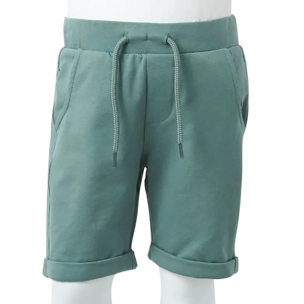 vidaXL Ropa Y Accesorios-Pantalones cortos infantiles con cordón color azul petróleo claro 92
