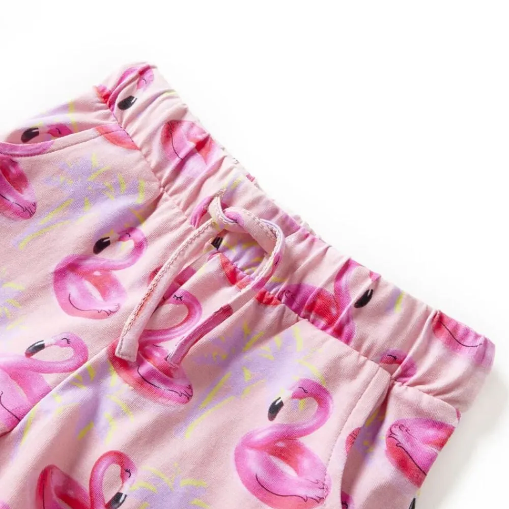 vidaXL Pantalones cortos infantiles con cordón rosa claro 92 Clearance