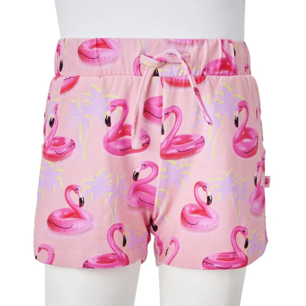 vidaXL Pantalones cortos infantiles con cordón rosa claro 92 Clearance