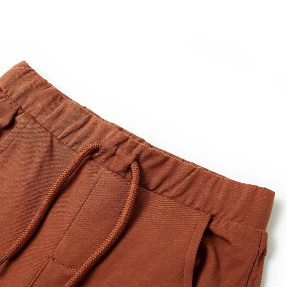vidaXL Pantalones cortos infantiles con cordón marrón 92 Marrón Clearance
