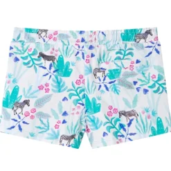 vidaXL Pantalones cortos infantiles con cordón crudo y verde menta oscuro 128 Hot