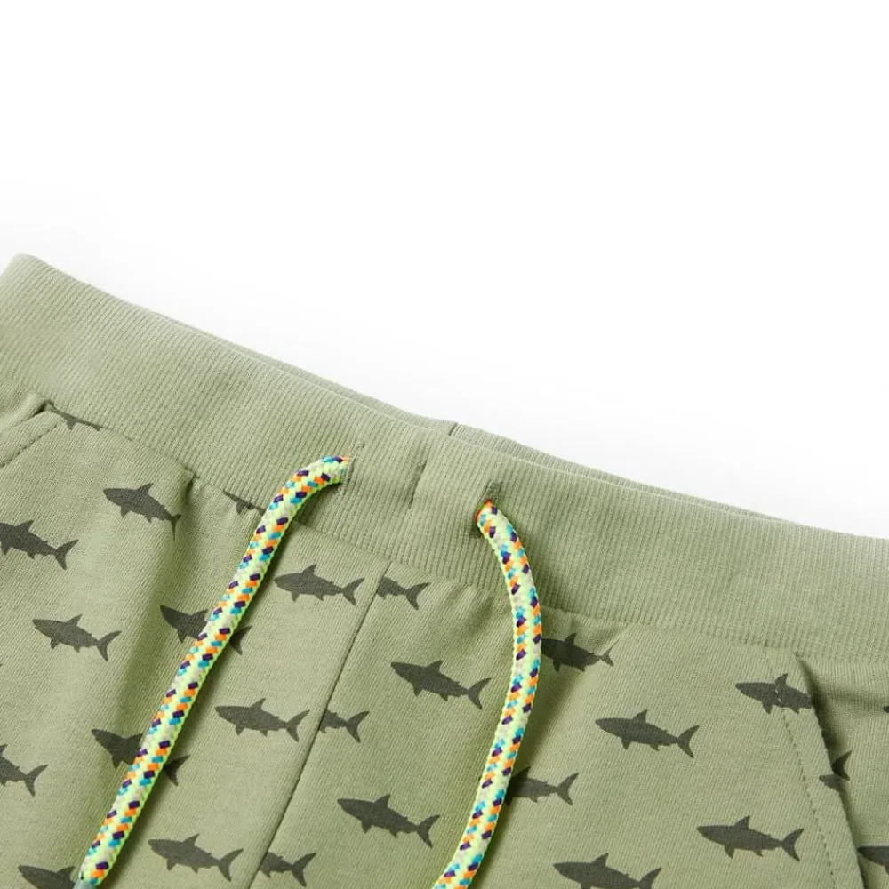 vidaXL Pantalones cortos infantiles con cordón claro 116 Caqui Clearance